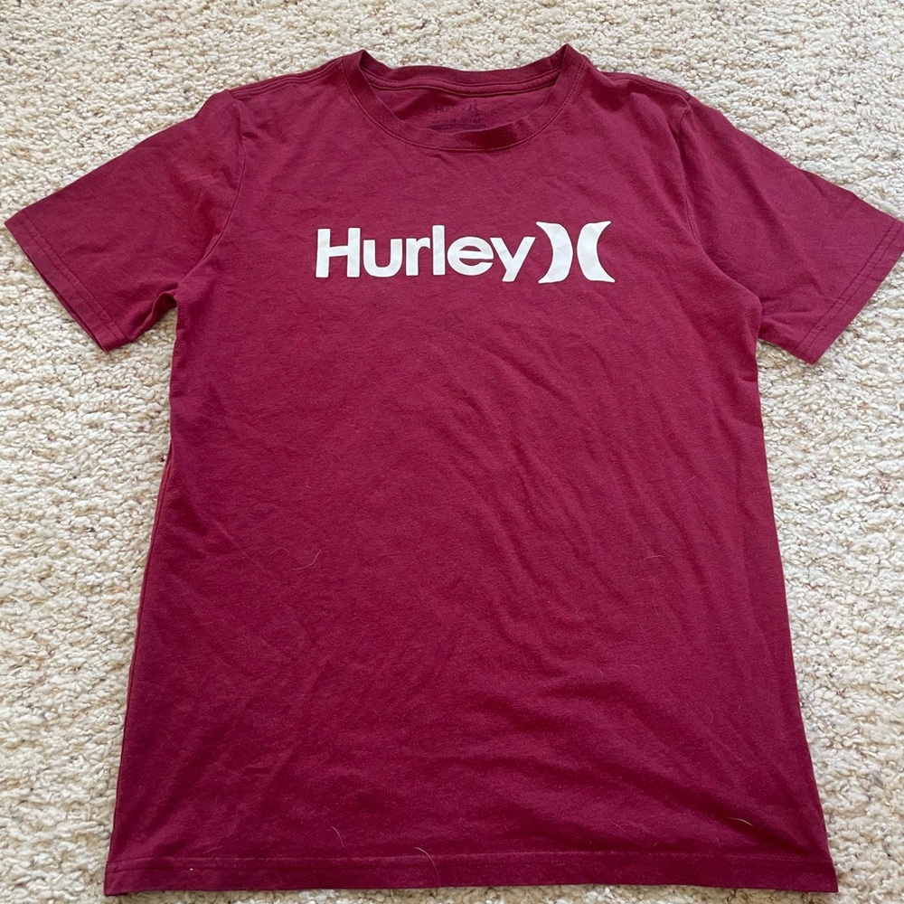 Hurley Red Short Sleeve Tee Classic Logo